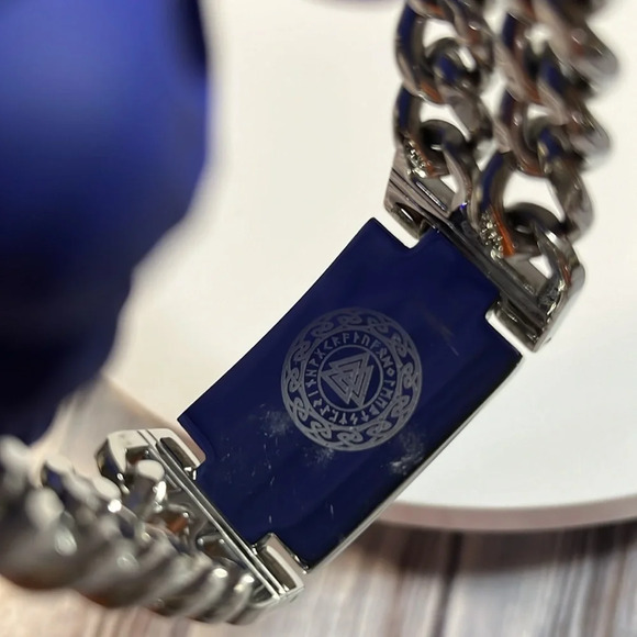 AWESOME THOR VIKING STAINLESS STEEL LINK BRACELET. - Picture 8 of 9